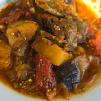 Briam - veggie meddley at Platanos Cafe in Naxos