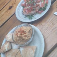 Hummus + bruchetta at The Garden  in Lagos