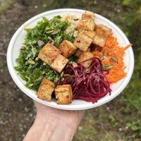 Monashee Bowl - tofu, kale, carrot, basmati, beet, tahini dressing   at Backcountry Bowls Food Truck in Clearwater