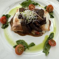 Seitan, puff pastry with a chickpea/hummus like filling   at La Conception  in Valparaiso