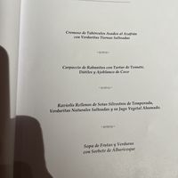 Menu shot  at Corral de la Moreria in Madrid