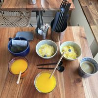 Pineapple, juice, and hot drinks  at Horizon Brunch in Saint-jean-de-luz