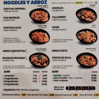 Menú (parte veganizable) at PadThaiWok in San Sebastian