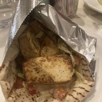 Sorry for the unappetizing picture, but the tofu wrap really was delicious !  at Pita Jungle in Gilbert