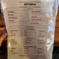 Menu  at 97 Estoria in Atlanta