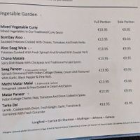 Other vegetarian options at Spice India Galway in Galway