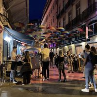 Pink street  at Collect in Lisbon