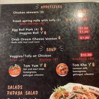 vegan appetizers and soups   at So Saap in San Diego