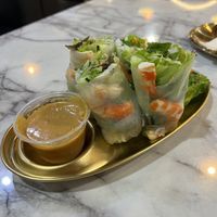 vegan shrimp spring rolls  at So Saap in San Diego