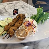 Vegan chicken skewers   at So Saap in San Diego
