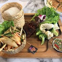 Vegan steak platterr  at So Saap in San Diego
