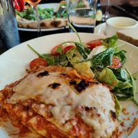 Vegan lasagne side salad with olives at Ravintola Pontus in Helsinki