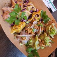 Mix of all dumplings at Lin's Veggie Dumplin' in Vienna