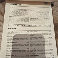 Menu more drinks at Matsudai Ramen in Cardiff