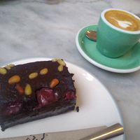 Vegan brownie at Fette Henne in Mainz