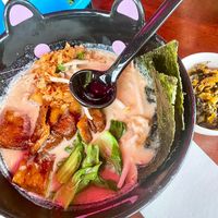Shiitake Ramen with Smoked Duck Alternative  at Neon Ramen  in Everton Park