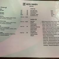 Drinks menu   at Neon Ramen  in Everton Park