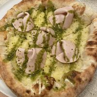 Vegan cheese and mortadella   at Slap Pizza in Darmstadt