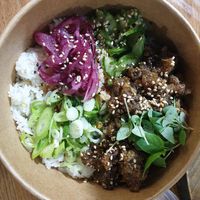 Rice Bowl with Crispy beef at Bao Selecta in Cardiff