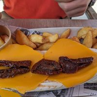 Veggie hot dog (la saucisse est sous le fromage at Mandronius in Viella