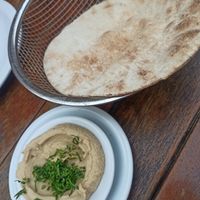 Hummus and Syrian bread at Al Khayam in Rio De Janeiro