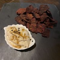 Hummus and Chips   at La Puerta Alta in Ayamonte