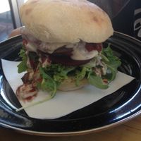 Schnitzel burger at Suzy Spoon's Vegetarian Butcher in Marrickville