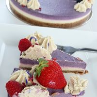 wholecake "Blueberry Lemon Cheesecake" - inside at Vegan Cakes Sydney - Raw Passion in Wetherill Park