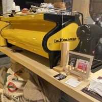 the heart piece of the store💗 at Lino and Aia Coffee Juso Roastery   in Osaka