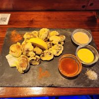 Mushroom Tempura with 3 Vegan Sauces at Mr Kato in Chatan