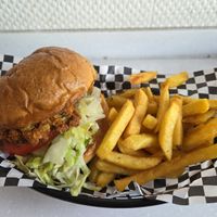 Falafel-Burger at Dooby's Vegan Streetfood in Bochum
