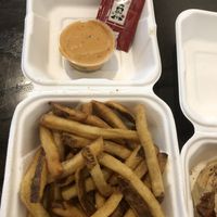 Fries with Chipotle Aioli at Chickpea & Olive in Brooklyn