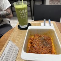 Vegan Lasagna and Iced Matcha Soy Lattee  at HealthyTOKYO CBD Shop & Cafe - Shinjuku in Tokyo