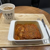 Delicious Lasagne and lemon sparkling sodaa  at HealthyTOKYO CBD Shop & Cafe - Shinjuku in Tokyo