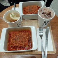 Vegan and glutenfree lasagna, cold cocoa... at HealthyTOKYO CBD Shop & Cafe - Shinjuku in Tokyo