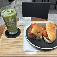 CBD matcha & Italian caprese sandwich   at HealthyTOKYO CBD Shop & Cafe - Shinjuku in Tokyo