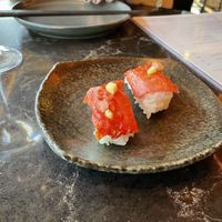 Watermelon based ahi tuna nigiri   at PLANTA Queen in Washington