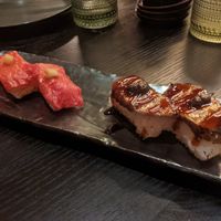 Ahí Watermelon and Unagi Eggplant. Insanely delicious! at PLANTA Queen in Washington