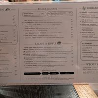 Menu at PLANTA Queen in Washington