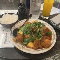 General D’s Cauliflower w/ white rice and a “Let That Mango” refreshing drink!   at PLANTA Queen in Washington