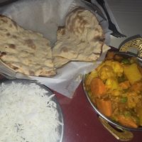 Veggie Masala, Vegan Roti, Rice at Royal Indian in Auburn