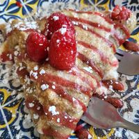 Gf and vegan crepes. Great Mexican food. Try the vegan Mocajete. at Crepe Haus + El Compadre in Kennewick