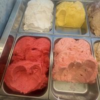 Coconut, mango, raspberry, and strawberry   at Ono Gelato in Lahaina
