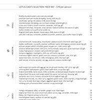 Menu  at Lotus in Highgate