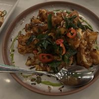 Roasted cauliflower in chili miso  at Lotus in Highgate