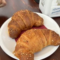 Vegan croissant filled with apricot jam (very good indeed!).   at The King Caffè Letterario in Monopoli