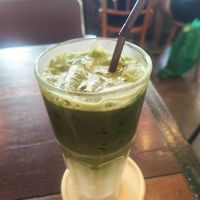 Iced matcha latte at Lemon Thyme Cafe in Pai