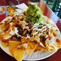 Vegetarian Nachos made vegan with vegan chicken! at Tacos Cancun in Costa Mesa