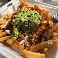 Soy meat fries at Tacos Cancun in Costa Mesa