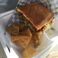 half of the vegan torta, the first half never had a chance! at Tacos Cancun in Costa Mesa